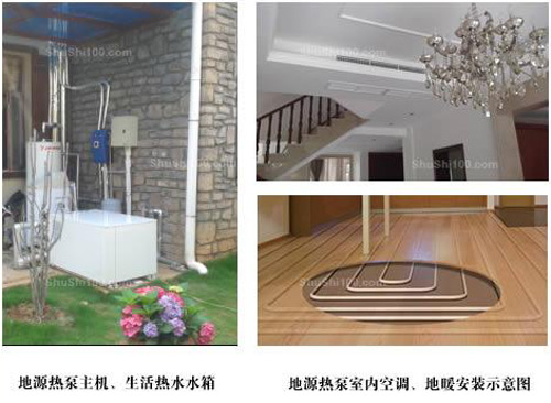 地源熱泵主機(jī)、室內(nèi)空調(diào)安裝示意圖